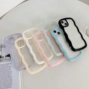 Cho iPhone 17 16 15 mềm TPU điện thoại thông minh trường hợp rõ ràng dễ thương thời trang trong suốt sóng Thiết kế trọng lượng nhẹ 2 trong 1 chống sốc trường hợp - Product Image 3