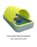 Piscine gonflable avec parasol et toboggan en PVC, taille 3m, pour usage domestique, enfants et bébés, jeux aquatiques en extérieur