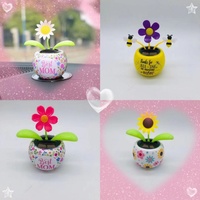 Accessoires de voiture à énergie solaire, tournesol oscillant automatique, design de fleur de pomme, impression de logo personnalisable, décorations de voiture