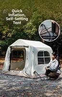 Tente gonflable portable en coton Oxford imperméable 3.7 pour 2 personnes, installation automatique, légère, quatre saisons, camping en plein air, TPU CE