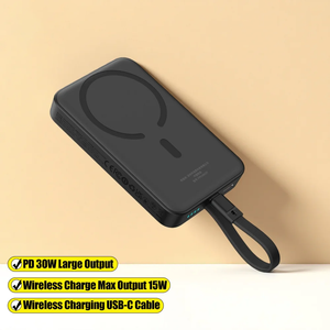 Cargador Portátil Magnético Baseus de 30W y 10000mAh con <span class=keywords><strong>Carga</strong></span> PD y Cable Integrado para iPhone 17 - Product Image 1