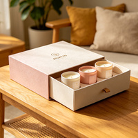 Boîte cadeau coulissante de luxe pour bougie parfumée, en carton rigide, avec logo personnalisé estampé à chaud, pour décoration intérieure et cadeaux de fêtes
