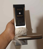 Cerradura de Puerta de Hotel RFID de Acero Inoxidable, Duradera, con Tarjeta y Llave Mecánica para Sistema de Control de Acceso