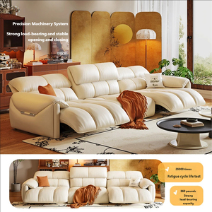 Sofá Modular Eléctrico <span class=keywords><strong>de</strong></span> Cuero <span class=keywords><strong>de</strong></span> Lujo Moderno, <span class=keywords><strong>de</strong></span> 3 Plazas, Diseño Plegable Ecológico, Convertible, con Reposapiés, para Cine en Casa - Product Image 2