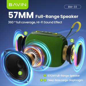 BAVIN Fashion RGB Light - Altavoz Inalámbrico Mini con Subwoofer de Bajos Potentes BM33, Resistente al Agua y al Polvo - Product Image 2