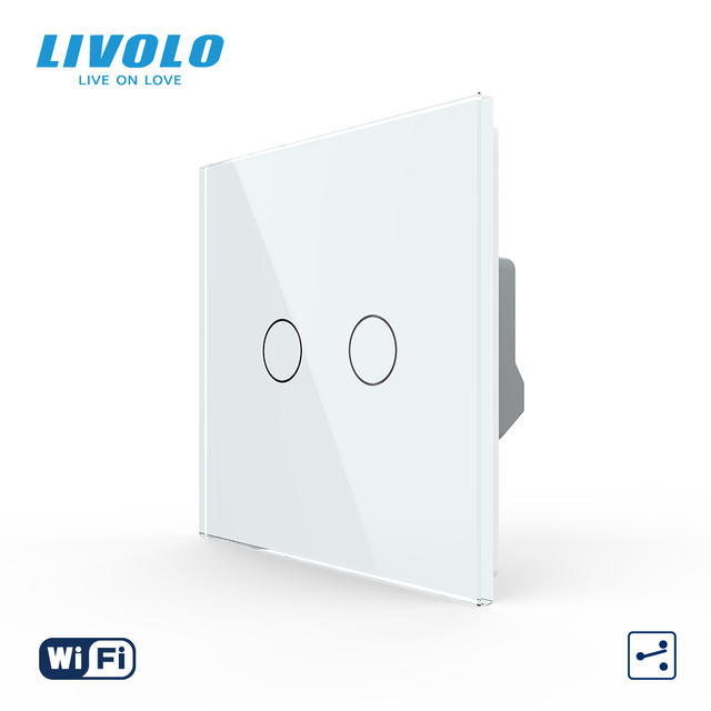 Livolo 2 Gang 2 Way WiFi Touch Switch UK 86mm Standard 220V 10A Automation Remote Control Voice Command Support for Smart Home