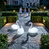 Ornement animal cygne lumineux LED multicolore, sculpture de jardin extérieure, télécommande, indice de protection IP54, Noël, Halloween, aménagement paysager