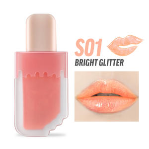 Lip Gloss berlian, Batch kecil berlian es krim Lip Glaze tahan lama hidrasi pelembab mencerahkan Emas Glitter halus - Product Image 6