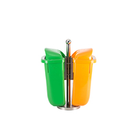 Poubelle extérieure en plastique à double compartiment, montée sur poteau, pour jardin et parc, bac de tri des déchets, capacité personnalisable