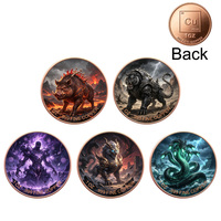 Pièce de monnaie personnalisée en cuivre pur 1 oz, vente en gros, .999 Cuivre fin rouge, pièce de défi créature mythique ancienne Qilin Dragon pour collection ou cadeau