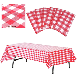 Wholesale Disposable Plastic <strong>Tablecloth</strong> for Amazon Plaid Party Tablecover Handmade Printed Technique Modern 137*274 Size for Hom - Product Image 2
