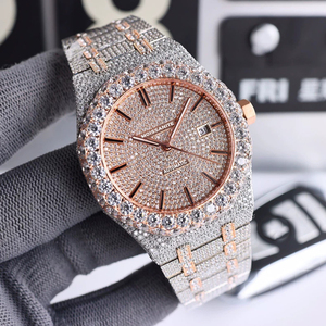 Acero inoxidable de alta calidad Iced Out Hip Hop Bling Bust Down Relojes de lujo 40mm VVS Moissanite Watch para hombres - Product Image 3