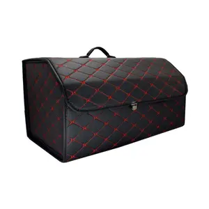 The New Listing Large-Scale Car Storage Box Trunk Organizer With Lid And Handle Leather Car Trunk Organizer Felt