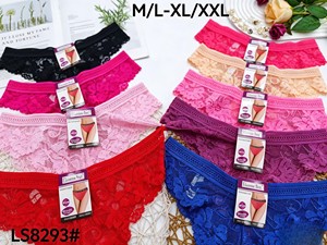 Mutandine da donna in <span class=keywords><strong>pizzo</strong></span> LAS238 a <span class=keywords><strong>vita</strong></span> bassa, trasparenti, con decorazioni floreali, traspiranti, taglia M-2XL, 0,48 dollari. - Product Image 4