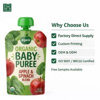 Emballage en poche souple pour aliments pour bébés, sans BPA, anti-fuite, certifié BRCGS, fabriqué en usine