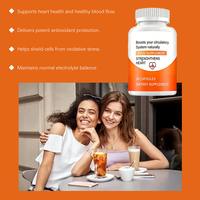 Capsules de soutien cardiovasculaire CoQ10 OEM, 30 capsules pour adultes, fonction cardiovasculaire, énergie, non destiné aux femmes enceintes
