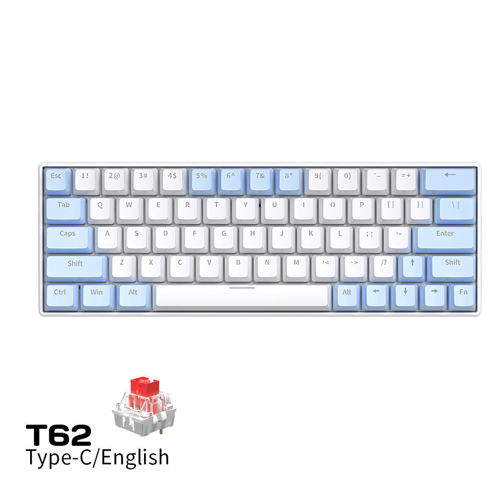 63 Keys/White and Blue [Wired] Mixed Light-Red Axis
