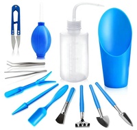 Mini kit de jardinage 13 pièces pour repiquage, en plastique et acier inoxydable, écologique, pour l'entretien des plantes succulentes et le jardinage miniature