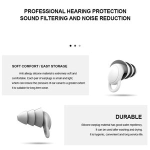 Bouchons <span class=keywords><strong>d</strong></span>'<span class=keywords><strong>oreille</strong></span> en silicone étanche pour la réduction du bruit du sommeil du <span class=keywords><strong>festival</strong></span> et l'aide à la sourdine avec produit de protection auditive - Product Image 3