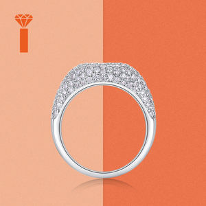 Cincin Zamrud 0.4ct*11 Moissanite Cincin Pernikahan Pertunangan Janji untuk Wanita Hadiah Perak S925 Berlapis Rhodium Warna Putih - Product Image 3