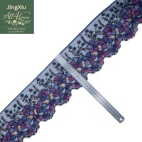 Ruban en tulle 3D de luxe, écologique, orné de sequins floraux et de perles, garniture perlée