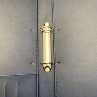 Porte-documents personnalisé A4 en cuir PU bleu marine à 2 anneaux, organiseur de dossiers professionnels avec poche intérieure pour cartes et notes