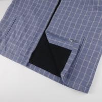 Veste pour homme en coton 100% personnalisable, polyvalente, ample, droite, à fermeture éclair, à carreaux, pour l'hiver