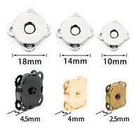 Boutons magnétiques à coudre, forme de fleur en métal, fermoir de sac, attache magnétique à coudre à la main, accessoires pour l'artisanat du cuir, vêtements