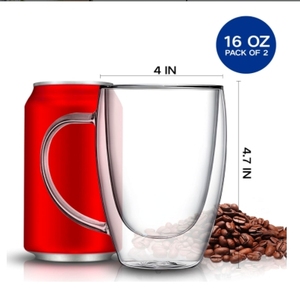 แก้วกาแฟทรงกระบอกสองชั้นทำจากแก้วบอโรซิลิเกต ขนาด 16 ออนซ์ พร้อมหูจับไม้แบบฉนวนกันความร้อน เป็นมิตรกับสิ่งแวดล้อม สไตล์จีนใหม่ - Product Image 5