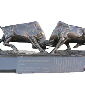 Estátua de arte em metal para Villa, escultura de bronze com ornamentos luxuosos, estátua de touro de Wall Street, em promoção