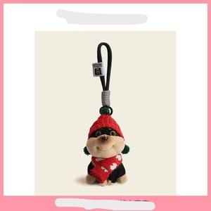 Lindo Peluche de Perrito con Cara Hinchada, Colgante con Sombrero de Abeja, Muñeco de Peluche para Decoración de Bolsos, Llavero - Product Image 6