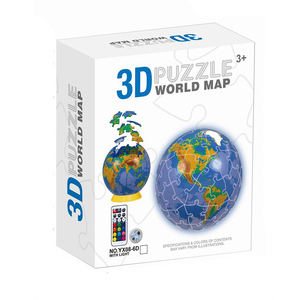 Puzzle 3D Educativo Fai-da-Te con <span class=keywords><strong>Globo</strong></span>, Luna, Pallone da Basket e Pallone da Calcio Illuminati con Telecomando e Stampa UV - Product Image 1