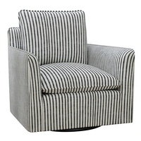 Fauteuil d'appoint carré pivotant INZOY de style moderne du milieu du siècle, avec dossier rembourré épais, ergonomique, gain de place, en tissu, pieds droits