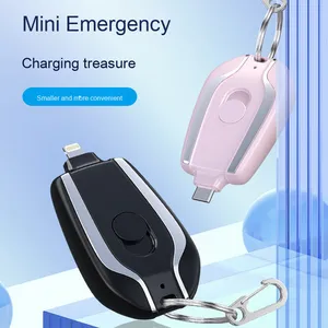 Xách tay mini Type-C 1500mAh ngân hàng điện Keychain sạc công suất cao nhanh chóng sạc USB đầu vào không dây LED hiển thị khẩn cấp - Product Image 4