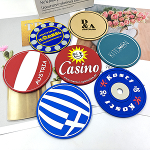 Custom Coaster Logo Promotional Round Silicone Coaster for Drink Cup Mat Soft Resin PVC Rubber Coaster