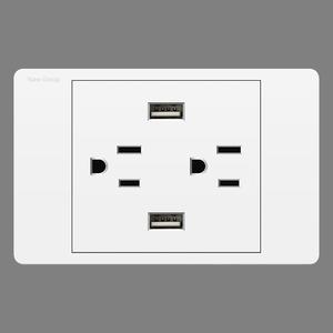 Prise murale américaine ignifuge en polycarbonate avec panneau tactile 10A 3 prises IP21 - Product Image 3