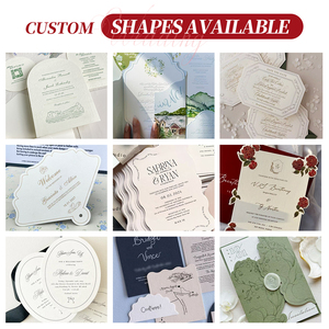 Juego de Invitaciones de Boda con Diseño de Paisaje Natural, Tarjetas de Invitación Personalizadas con Relieve y Sobres - Product Image 5