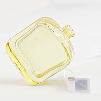 Flacon de parfum carré de luxe en verre transparent coloré de 50 ml avec bouchon à vis, design sérigraphié, diffuseur à bâtonnets inclus