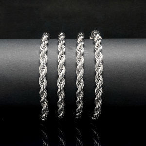 Nuova Collana alla Moda Madonna in Argento Sterling S925 con Catena a Corda e Moissanite, Certificata Placcata Oro/Argento/Oro Rosa, Stile Hip Hop - Product Image 3