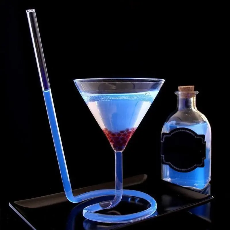 Kacamata anggur vampir 110ml baru kaca Cocktail Spiral ditiup tangan kaca borosilikat tinggi cangkir kaca kreatif pesta Martini Modern