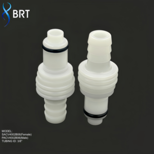 Vanne d'arrêt en ligne en plastique de qualité supérieure BRT, raccord mâle, raccords de tuyauterie d'eau, connecteur à barbillon pour <span class=keywords><strong>tuyau</strong></span> d'arrosage, raccord rapide - Product Image 1