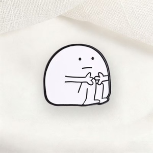 Pin esmaltado al por mayor de figura abrazada con <span class=keywords><strong>dibujo</strong></span> de línea <span class=keywords><strong>minimalista</strong></span>, figura de <span class=keywords><strong>dibujo</strong></span> animado curativa, figura de palitos, aleación de zinc, níquel negro - Product Image 3