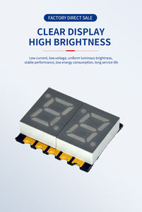 תצוגה נומרית <span class=keywords><strong>LED</strong></span> דו-ספרית בגודל 0.56 אינץ', מסוג <span class=keywords><strong>SMD</strong></span>, פולטת אור כתום עז, 7 מקטעים, תואמת RoHS, מתוצרת סין. - Product Image 2