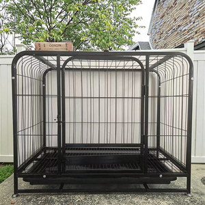 Büyük köpekler için ağır köpek sandık, tekerlekler ve tepsi ile kaynaklı tel Metal kafes, orta küçük köpekler için evcil hayvan kafesi kulübesi - Product Image 2