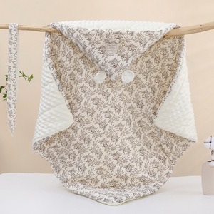 Lo último Gots Soft Warm Print Thickened Newborn Muslin Fleece Cuddle Swaddling para Winter Mom Baby Swaddle - Product Image 5