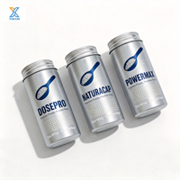 Bouteille cylindrique en aluminium laquée personnalisée 40*90mm 100ml de qualité alimentaire avec bouchon à vis pour huile de poisson et produits hépatiques