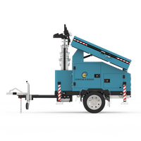 9m Mobile DC lumière solaire extérieure chantier de construction solaire inondation LED remorque tour d'éclairage IP65 panneau solaire télescopique