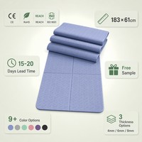 Tapis d'exercice TPE 8 mm, absorption des chocs, pliable, compact, antidérapant, coussin de yoga, tapis d'entraînement à domicile, tapis épais pour s'agenouiller sur le sol