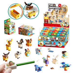 Tự làm xây dựng nhỏ gạch Đồ chơi thiết lập động vật khối bút chì mài cho trẻ em - Product Image 1