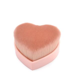 Cerdas sintéticas personalizadas, pelo rosa en forma de corazón, brocha de maquillaje <span class=keywords><strong>Kabuki</strong></span> individual, Etiqueta Privada, fábrica - Product Image 2